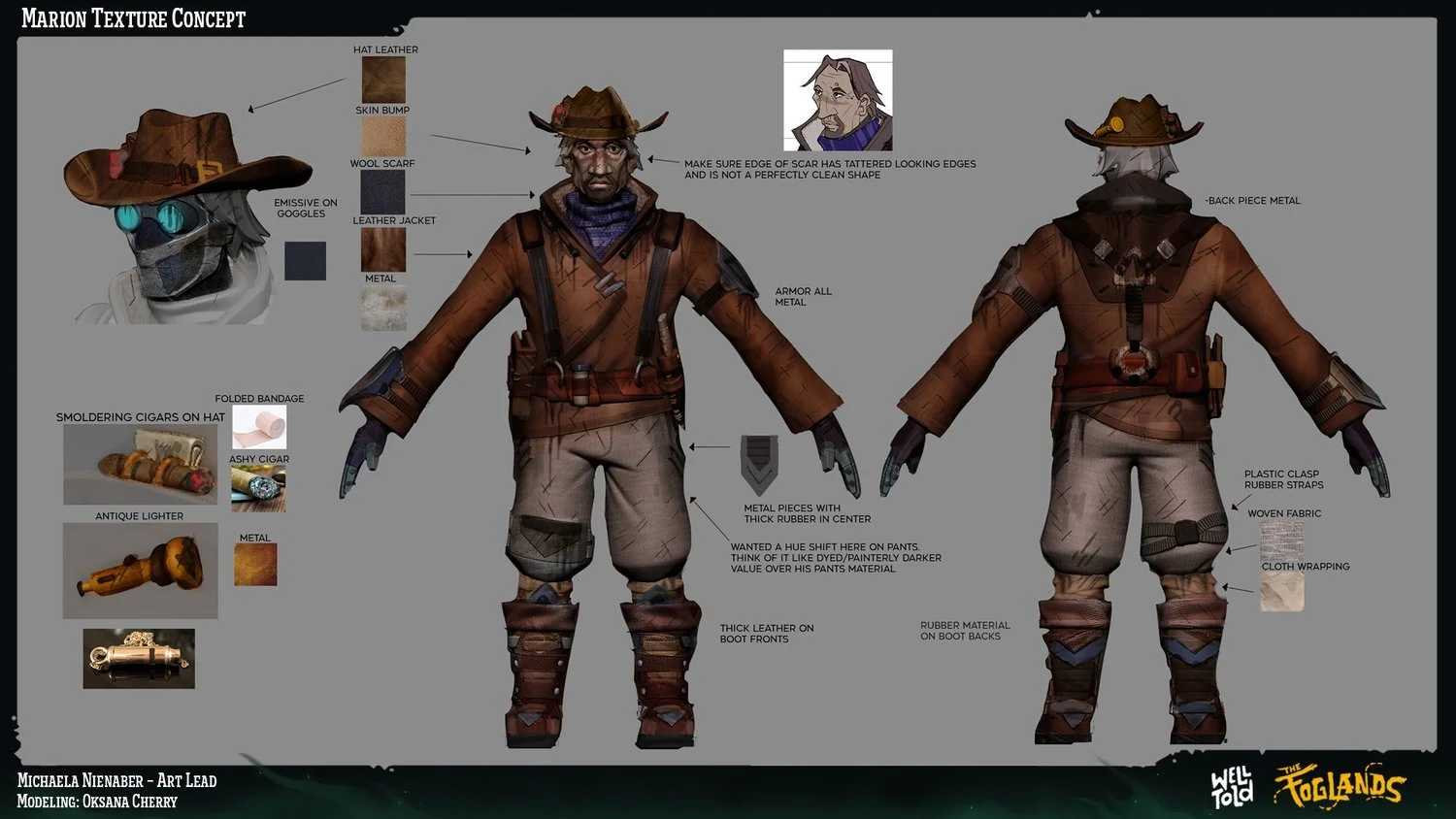 The Foglands - Marion character texture and concept